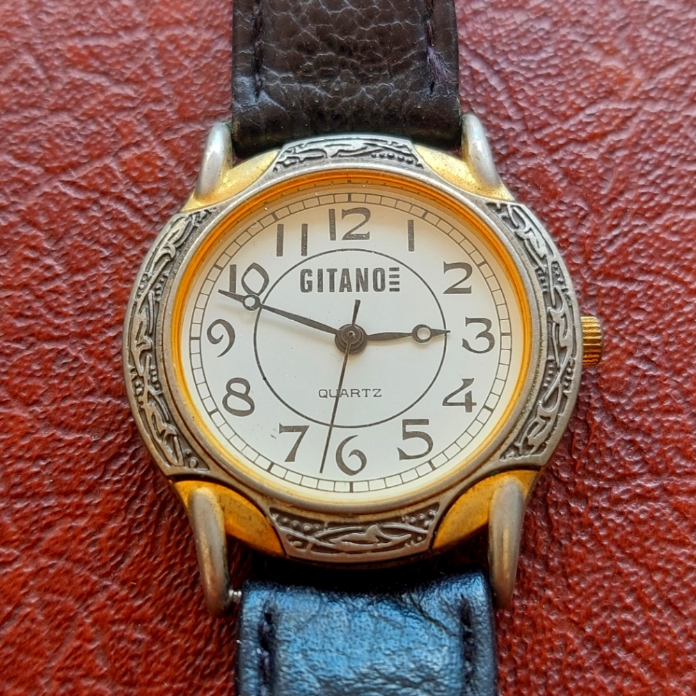 Vintage Gitano Two-Tone Watch - Gold & Silver Accents, Swiss Movement Parts